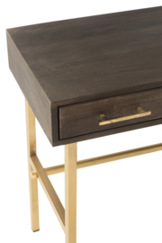 Console Janis 120cm 2laden Mango Hout/Ijzer Bruin/Goud