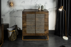 Massief highboard XY 100cm mangohout met agaatsteen afwerking