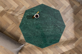 Salontafel DIAMOND 69 cm groen messing met marmeren blad