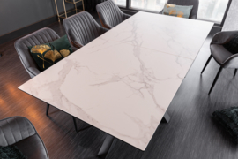 Moderne keramische eettafel ETERNITY 180-225 cm in marmerlook uitschuifbaar