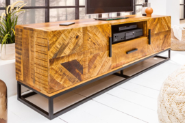 Massief mango hout  tv meubel  160 cm Mango Wood industrieel ontwerp