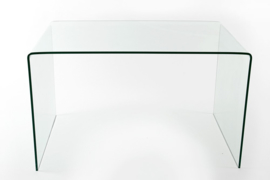 Extravagante glazen eettafel FANTOME 120 cm transparant bureau volledig glazen tafel