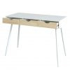 Bureau Wit/Eik  met 3 ladens 110cm