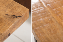Solide salontafel  60 cm mangohout industrieel design