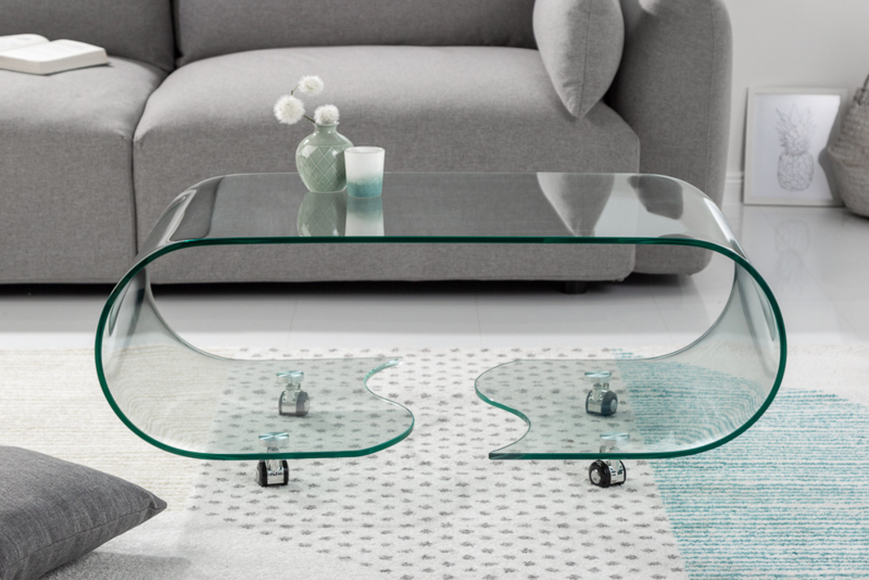 Betrokken Rudyard Kipling College glazen salontafel 90 cm transparant met wielen | Salontafels |  GOEDKOOPMEUBELEN.NL