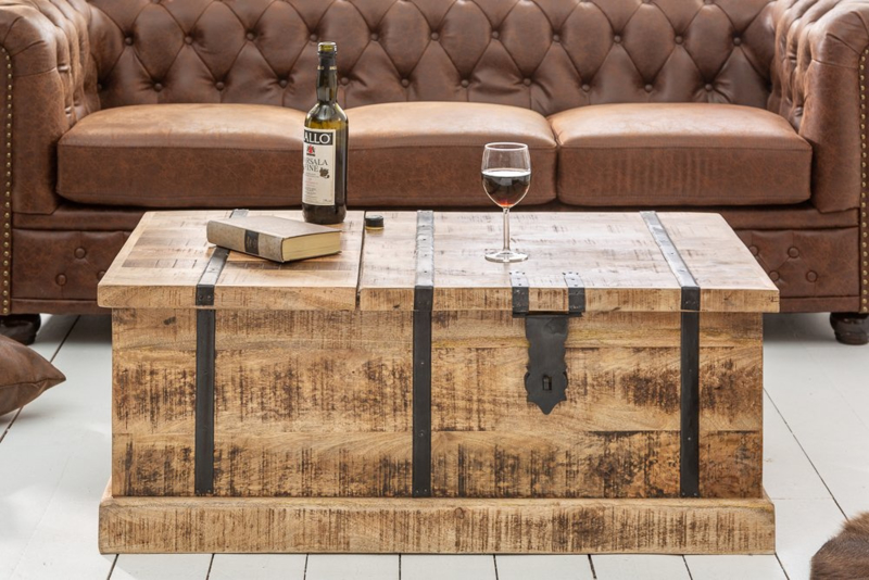 Dekbed niezen vaak Massief houten salontafel BODEGA 100 cm mangohouten kist voor thuis |  Salontafels | GOEDKOOPMEUBELEN.NL