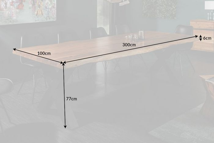 Gevoel energie advies Massieve boomstam eettafel MAMMUT NATURE 300cm acacia 6cm tafelblad |  Eettafels | GOEDKOOPMEUBELEN.NL