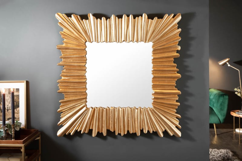 ik ben slaperig Ontbering Decimale Moderne wandspiegel GOLD 96 cm goud met opvallende lijst | Spiegels |  GOEDKOOPMEUBELEN.NL
