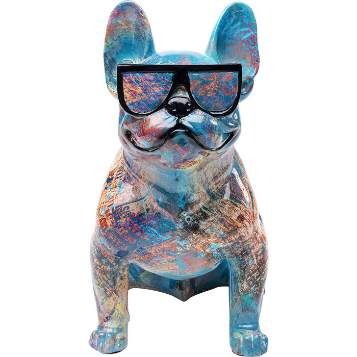 Gekleurde Deco Figuur Bulldog met zonnebril