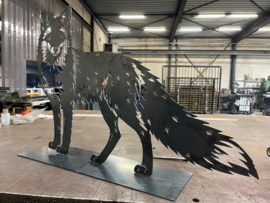 Stalen tuinornament Wolf