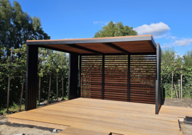 Pergola van aluminium en hout