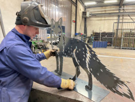 Stalen tuinornament Wolf