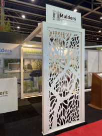 Pergola van staal met gelaserd motief