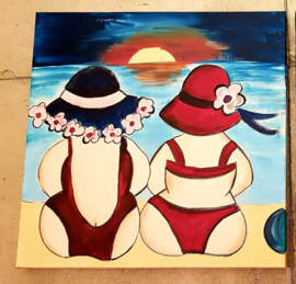 Verrassend Dikke dames strand | Verkoop schilderijen | ongewoonbijzonder BM-79