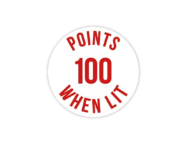 Cap Decal 100 Points When Lit Rood (nieuw)