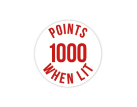 Cap Decal 1000 Points When Lit Red (new)