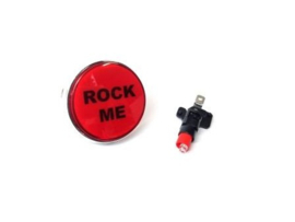 Cabinet Button 2" Rock Me Red/Chrome (new)