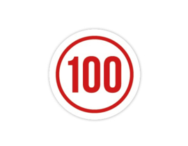 Cap Decal 100 Met Cirkel Rood (nieuw)