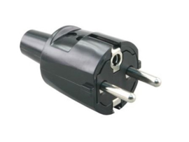 Stekker RA PVC Zwart (nieuw)