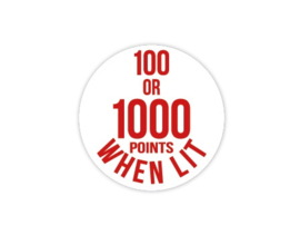 Cap Decal 100 Or 1000 Points When Lit Rood (nieuw)