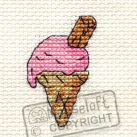 Borduurpakket pink ice cream - Mouseloft