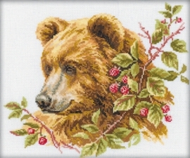 Borduurpakket bear and raspberry - RTO