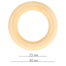Houten bijtring  naturel diverse maten