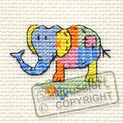 Borduurpakket  patchwork elephant - Mouseloft