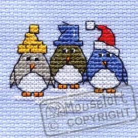 Borduurpakket three little pinguins - Mouseloft