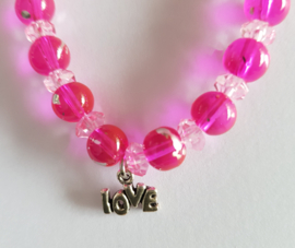 Roze love armband