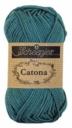 Garen catona 391 deep ocean green - 50 gram Scheepjes