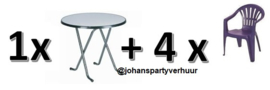 1 Terras tafel + 4 terras stoelen