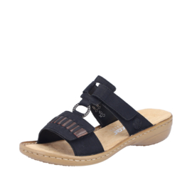 Rieker Dames Slipper Zwart-Bruin 60881.00