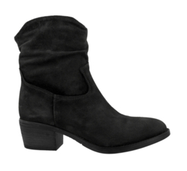 AQA Enkellaarsje Zwart Nubuck A8662