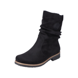 Rieker Dames Enkellaarsje Zwart Nubuck 73560.00