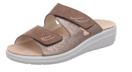 Rohde Dames Slipper 2 banden Taupe/Brons 5729.77