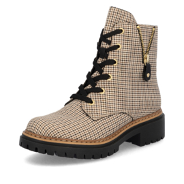 Rieker Veterlaarsje Beige/Zwart 72617.60