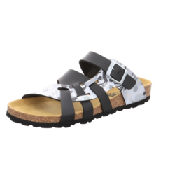 Longo Dames Slipper Pisa Zwart/Zilver 11266.94