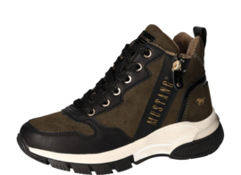 Mustang Dames Hoge Sneaker Groen-Zwart 1481501.770