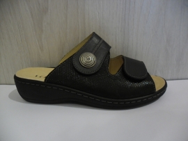 Longo Dames Banden Slipper 2 banden Zwart 48247