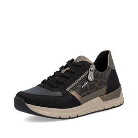 Rieker Dames Sneaker Zwart/Taupe 58902.91