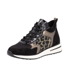 Remonte Hoge Sneaker Zwart-Goud D1G71.03