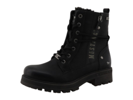 Mustang Dames Veterlaarsje Zwart 42003