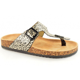 Bio Rock Teenslipper Tijgerprint Ecru T30700