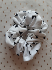 Scrunchie, wit/zwart