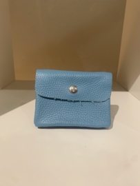‘Portemonnee leder klein kobalt blauw