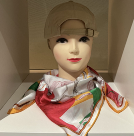 Sjaaltje satijn multi groen-oranje