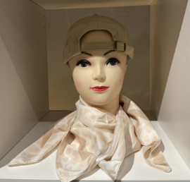 Satijnen sjaaltje abrikoos luipaardprint