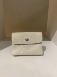 ‘Portemonnee leder klein beige