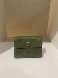 ‘Portemonnee leder klein khaki